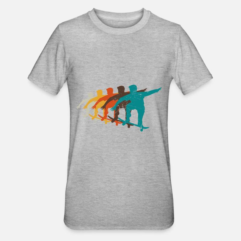 Skateboarder Geschenkidee - Unisex Polycotton T-Shirt - Grau meliert