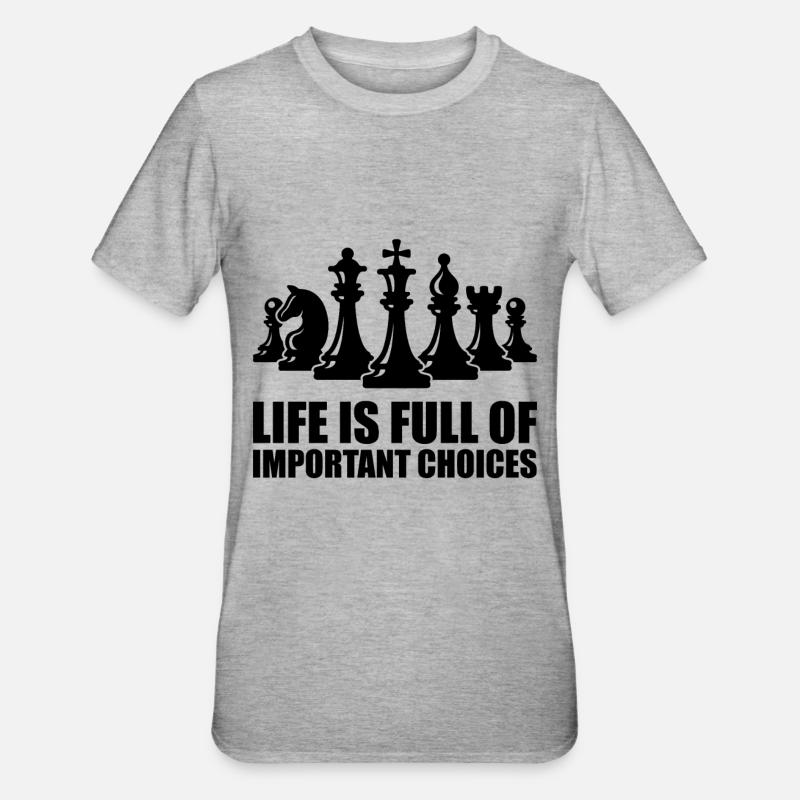 échecs - T-shirt polycoton Unisexe - gris chiné
