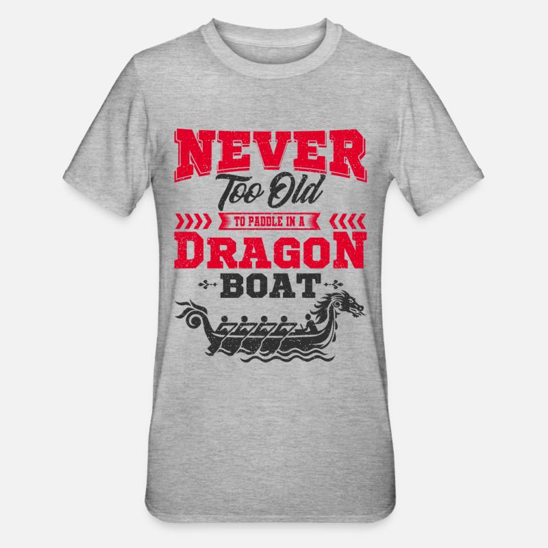 Drachenboot - Unisex Polycotton T-Shirt - Grau meliert