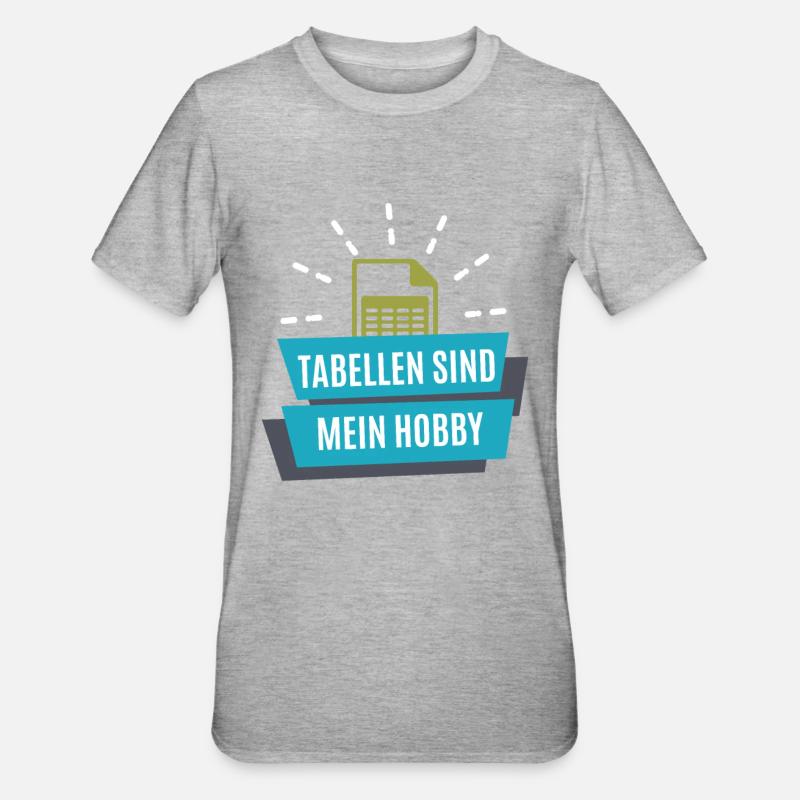 Tabelle - Buchhalter - Unisex Polycotton T-Shirt - Grau meliert
