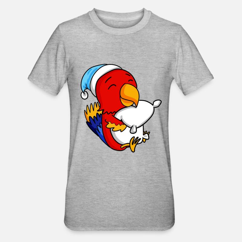 Perroquet Bébé - T-shirt polycoton Unisexe - gris chiné