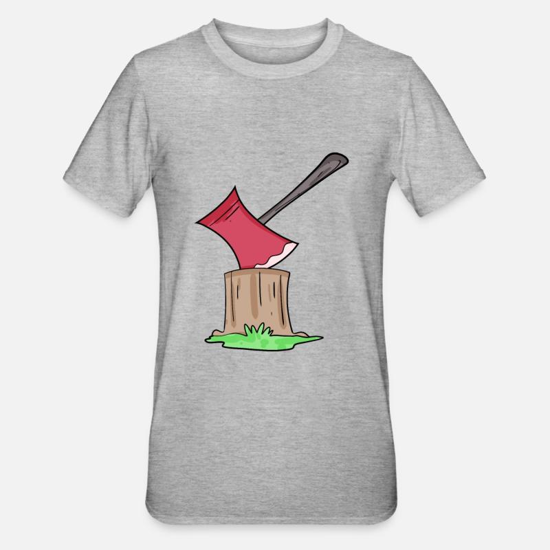 Axe Lumberjack - Unisex Polycotton T-Shirt - heather grey