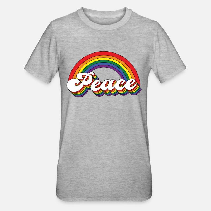 Peace Rainbow - Unisex Polycotton T-Shirt - heather grey