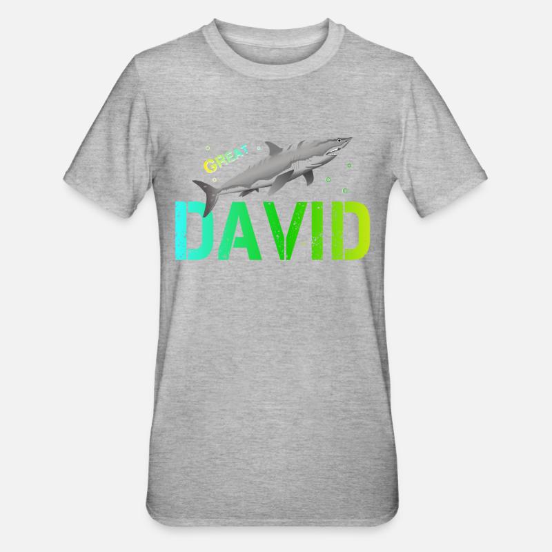 David - T-shirt polycoton Unisexe - gris chiné