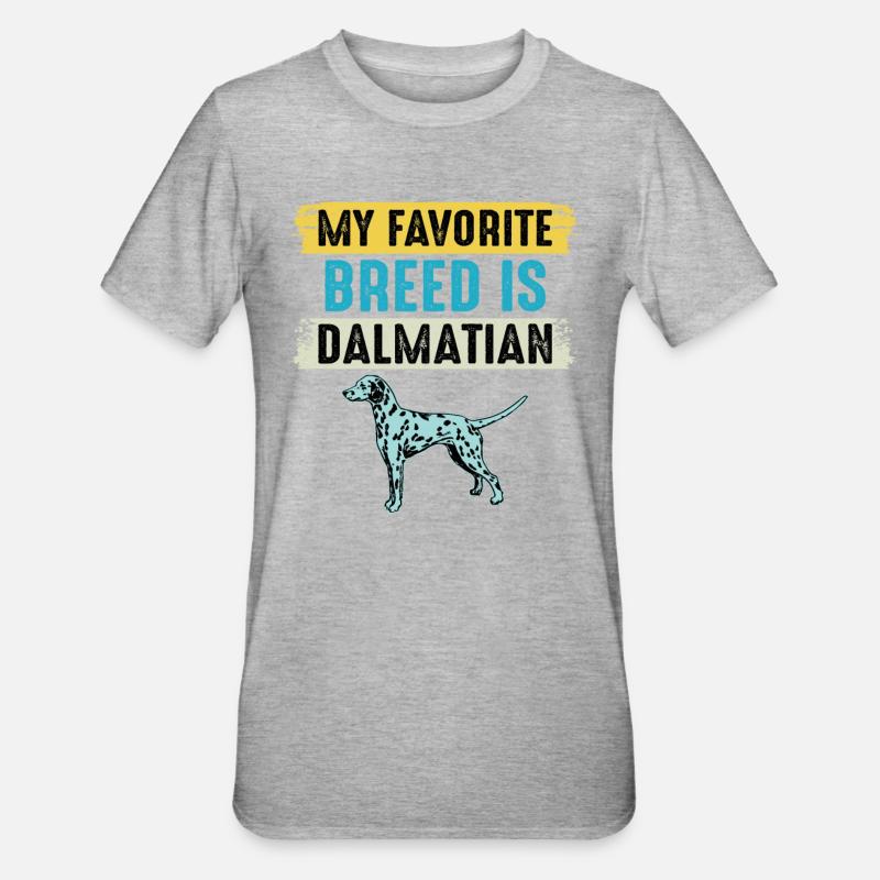 Ma race préférée est dalmate - T-shirt polycoton Unisexe - gris chiné