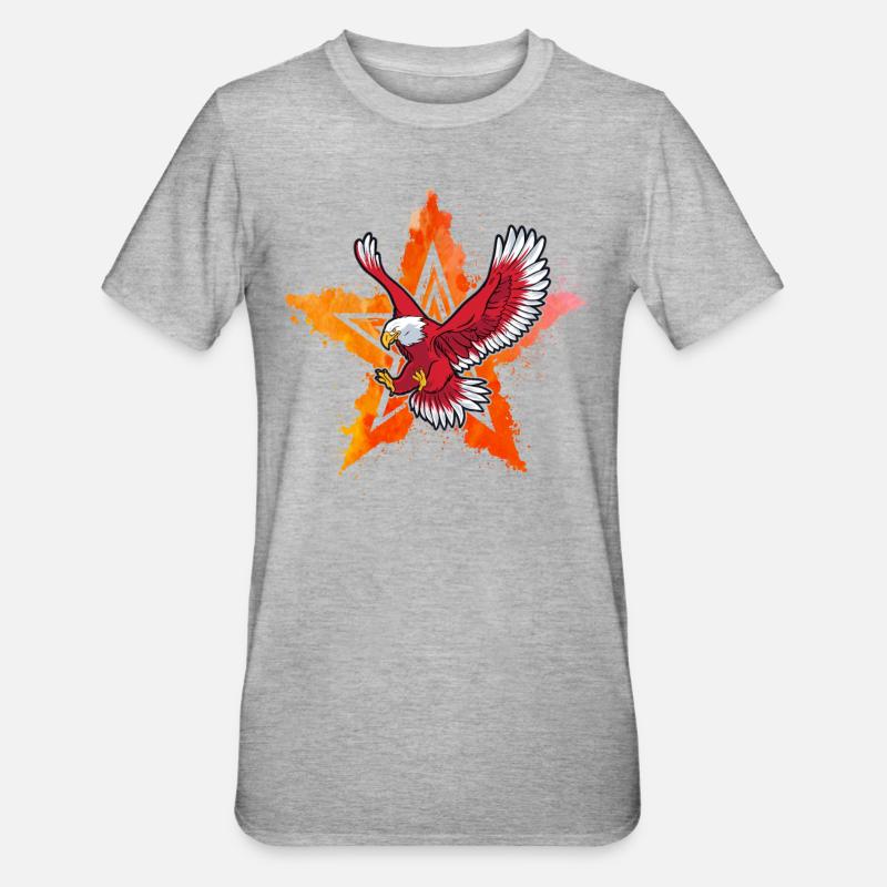 4 juillet Eagle - T-shirt polycoton Unisexe - gris chiné