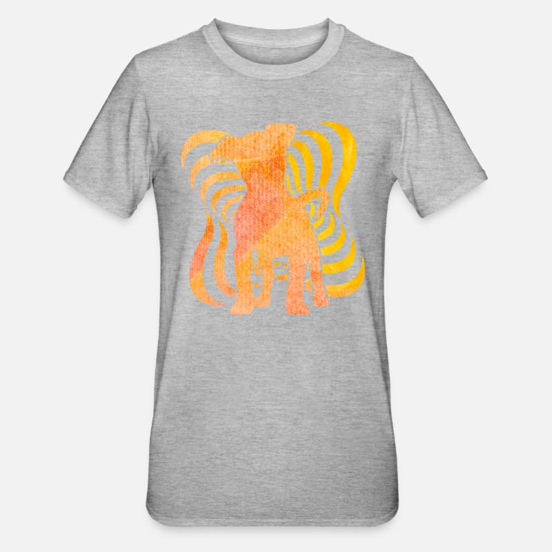 Jack Russell Terrier Rétro - T-shirt polycoton Unisexe - gris chiné
