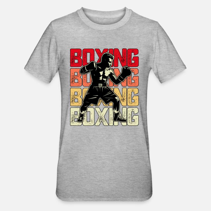 Boxe - T-shirt polycoton Unisexe - gris chiné