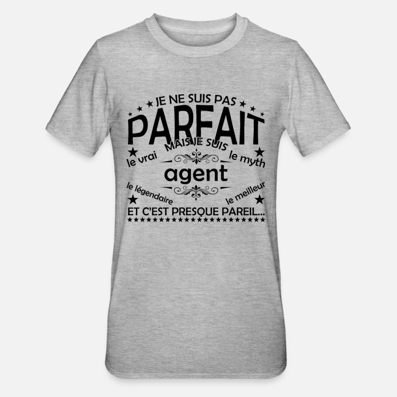 Geschenkagent Agent Der echte Agent - Unisex Polycotton T-Shirt - Grau meliert