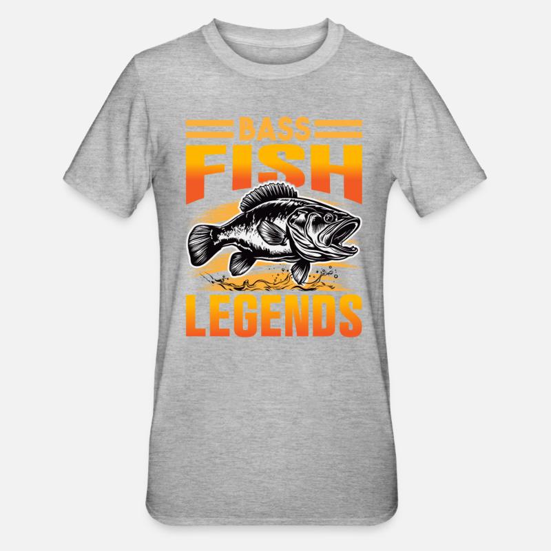 Barschfisch-Legenden - Unisex Polycotton T-Shirt - Grau meliert
