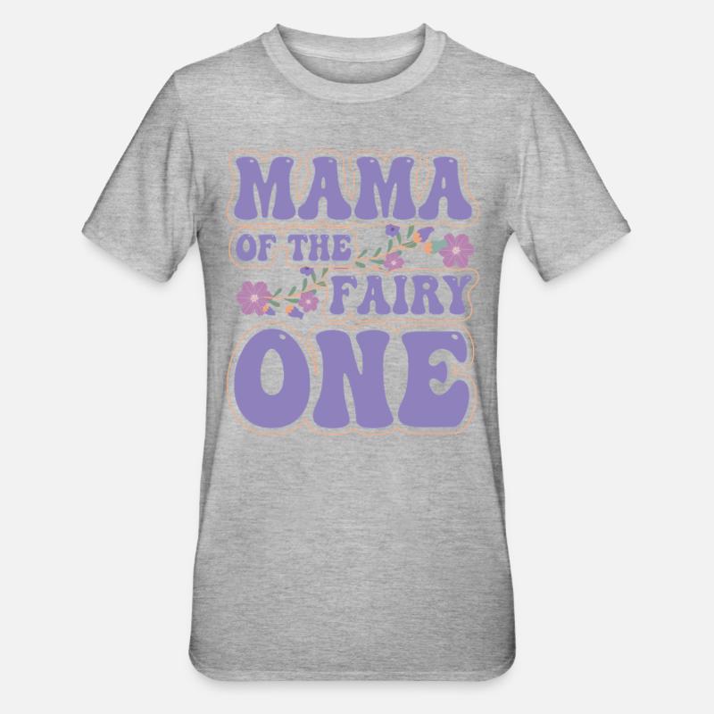 Maman de la fée Une - T-shirt polycoton Unisexe - gris chiné