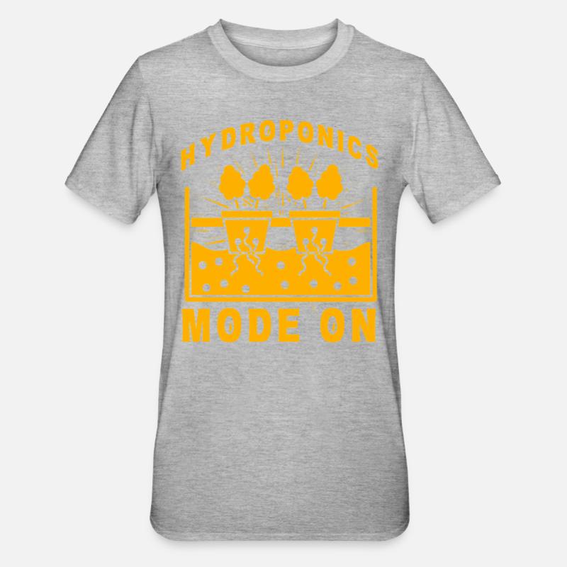 Hydroponik-Modus Ein - Unisex Polycotton T-Shirt - Grau meliert