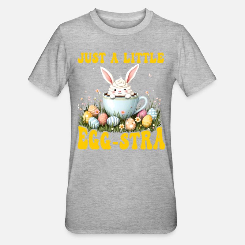 Nur ein bisschen Egg-stra - Unisex Polycotton T-Shirt - Grau meliert