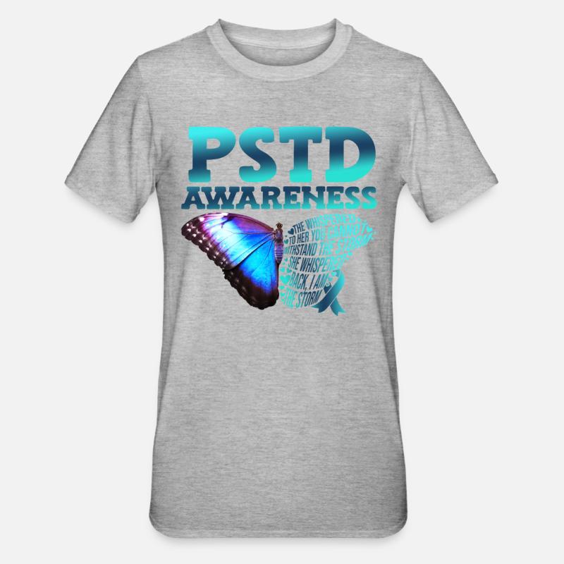 Pstd-bewusstsein Posttraumatische - Unisex Polycotton T-Shirt - Grau meliert
