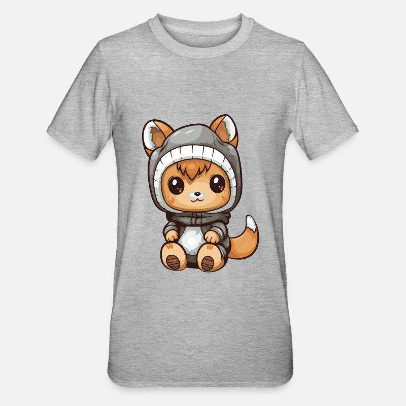 Eichhörnchen Winter Comic - Unisex Polycotton T-Shirt - Grau meliert