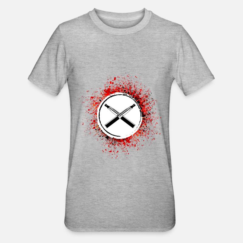 E-Zigarette Silhouette - Unisex Polycotton T-Shirt - Grau meliert