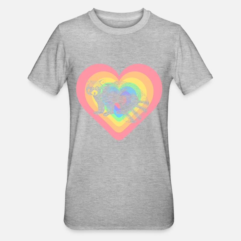 Petit panda - T-shirt polycoton Unisexe - gris chiné