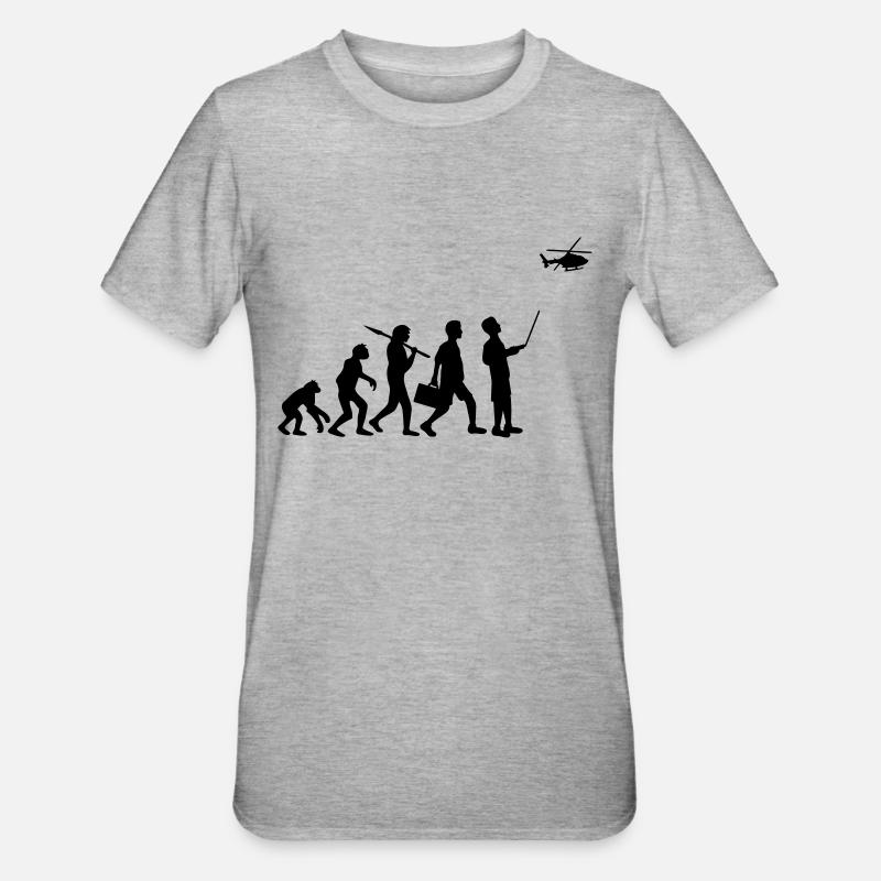 Evolution remote controlled model helicopter - Unisex Polycotton T-Shirt - heather grey