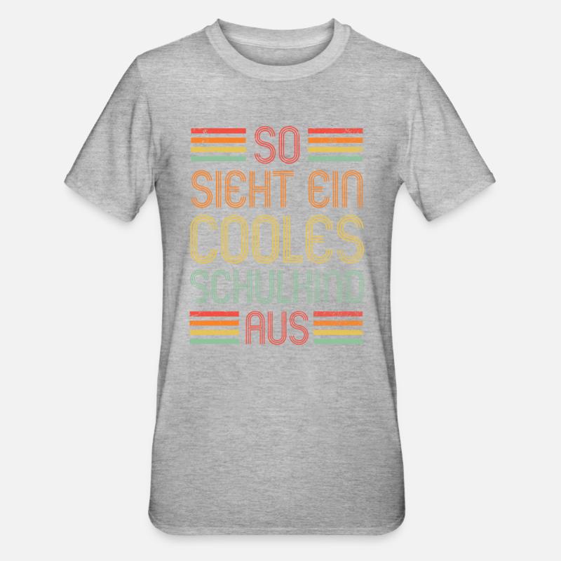 Cooles Schulkind - Einschulung - Erstklässler - Unisex Polycotton T-Shirt - Grau meliert