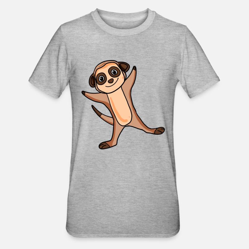 Erdmännchen - Unisex Polycotton T-Shirt - Grau meliert