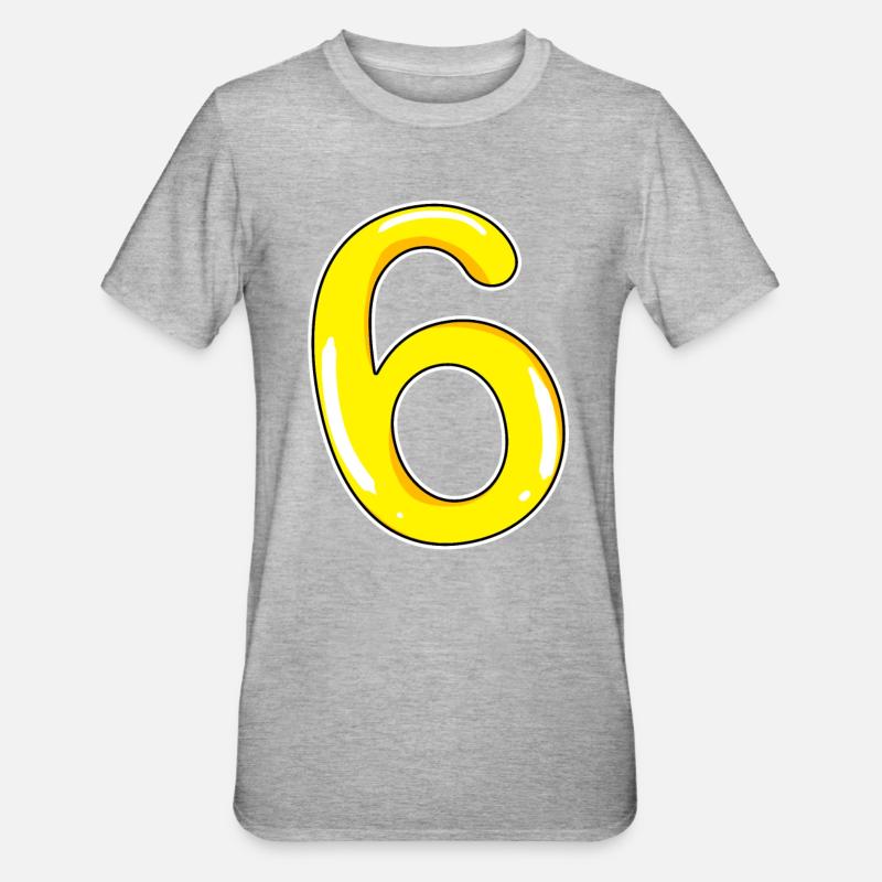 Numéro 6 Numéro jaune - T-shirt polycoton Unisexe - gris chiné