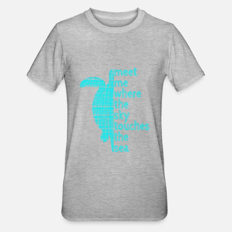 Turtle Schildkröte - Unisex Polycotton T-Shirt - Grau meliert