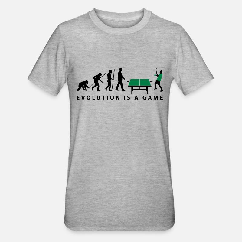 evolution_table_tennis_072012_c_2c - Unisex Polycotton T-Shirt - heather grey