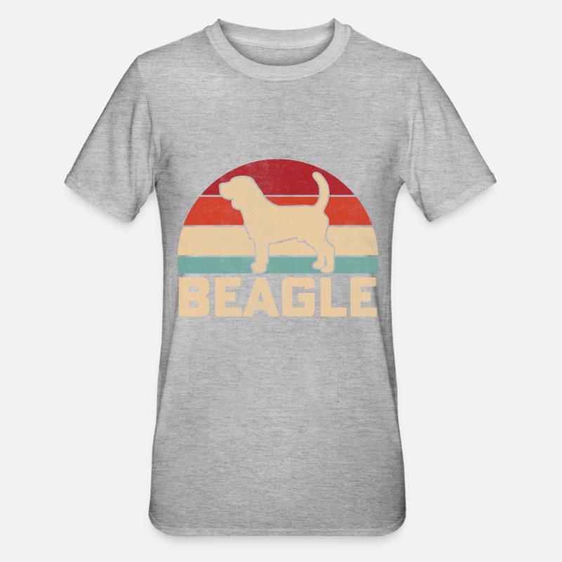 Beagle Rétro - T-shirt polycoton Unisexe - gris chiné
