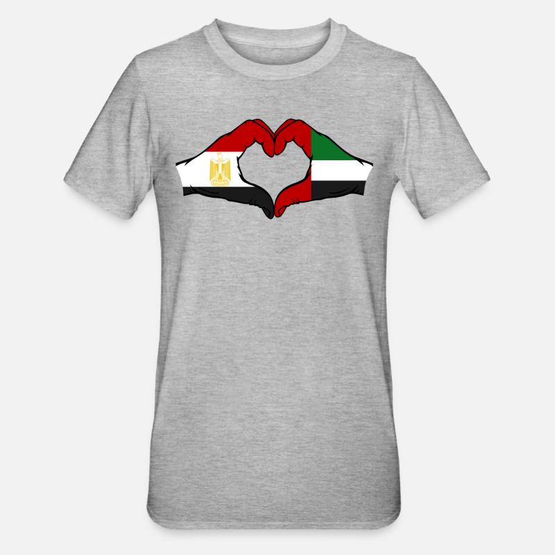 Égypte Émirats arabes unis Drapeau - T-shirt polycoton Unisexe - gris chiné