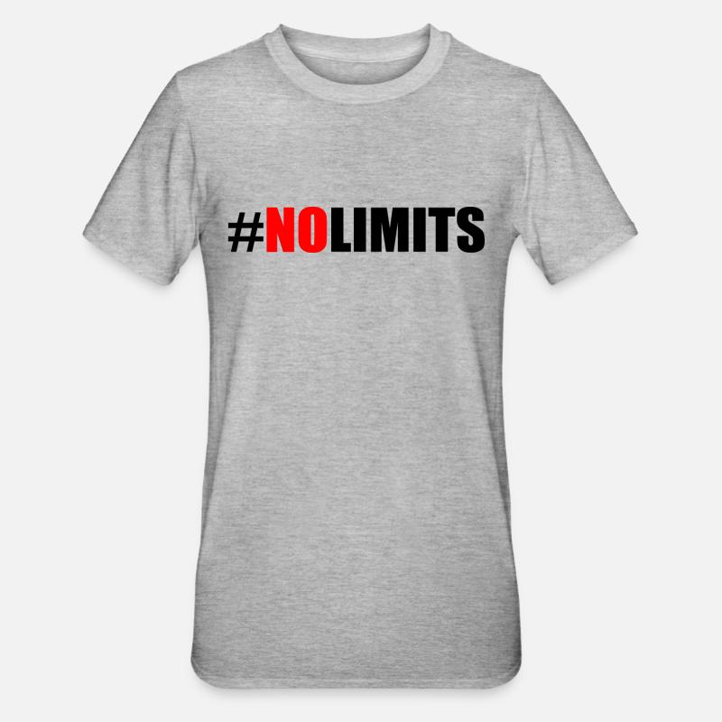 No limits - T-shirt polycoton Unisexe - gris chiné