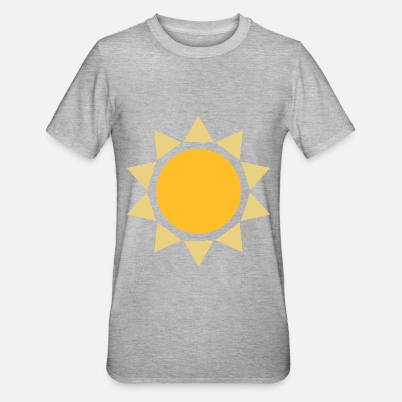 Sonne Form Design - Unisex Polycotton T-Shirt - Grau meliert