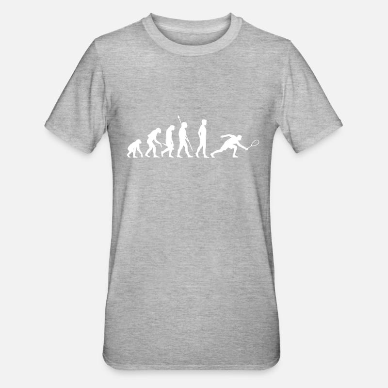 Squash Evolution - Unisex Polycotton T-Shirt - heather grey