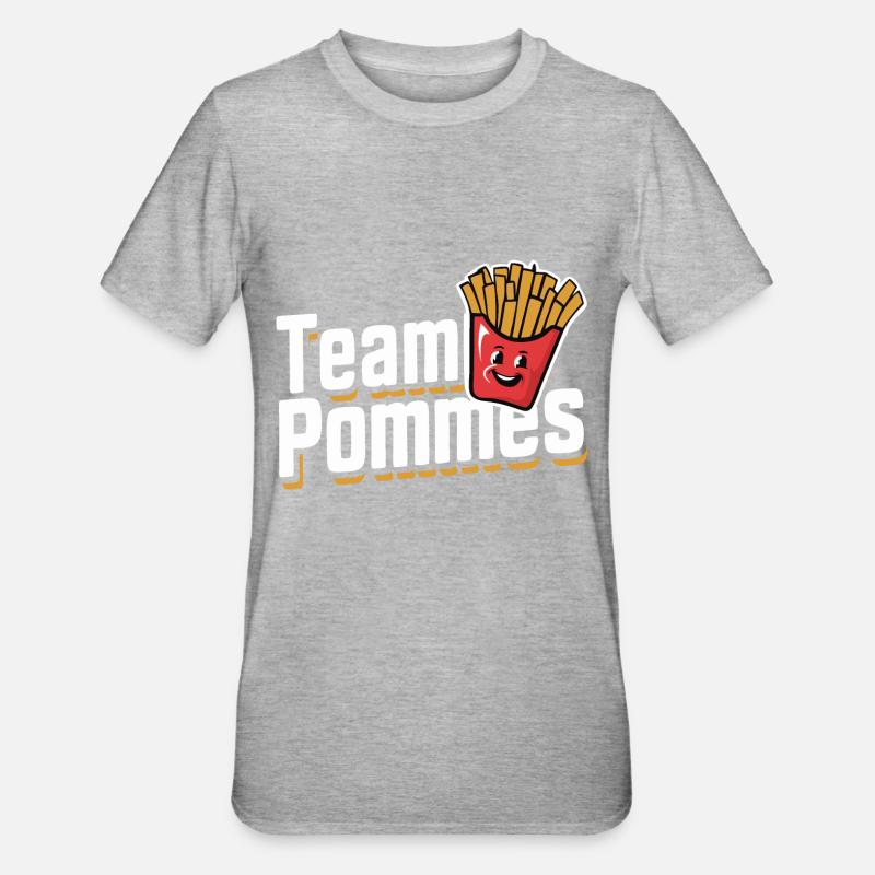 Frites, frites, restauration rapide - T-shirt polycoton Unisexe - gris chiné