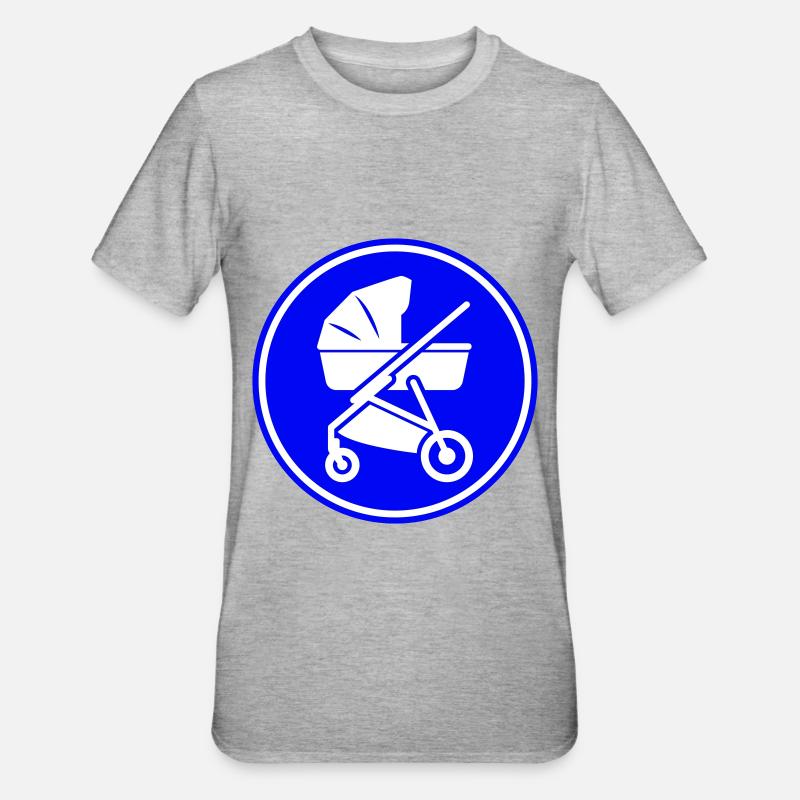 Poussette bébé - T-shirt polycoton Unisexe - gris chiné