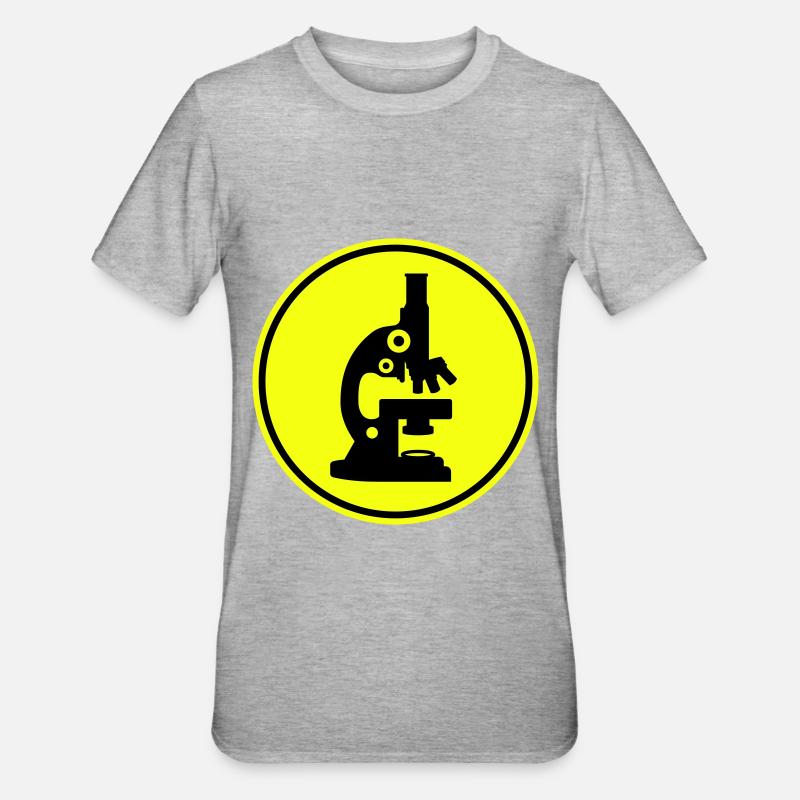 Icône d’icône de microscope - T-shirt polycoton Unisexe - gris chiné