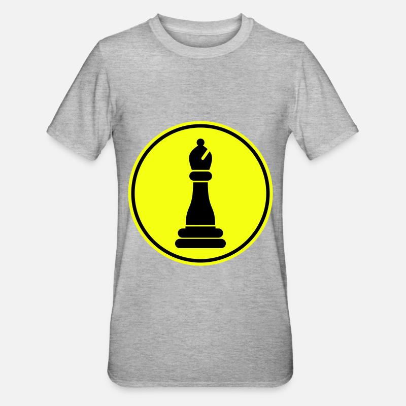 Symbole de pièce d’échecs - T-shirt polycoton Unisexe - gris chiné