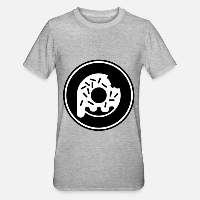 Donut essen - Unisex Polycotton T-Shirt - Grau meliert