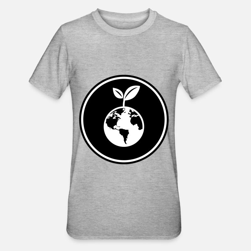 Planet Erde - Unisex Polycotton T-Shirt - Grau meliert