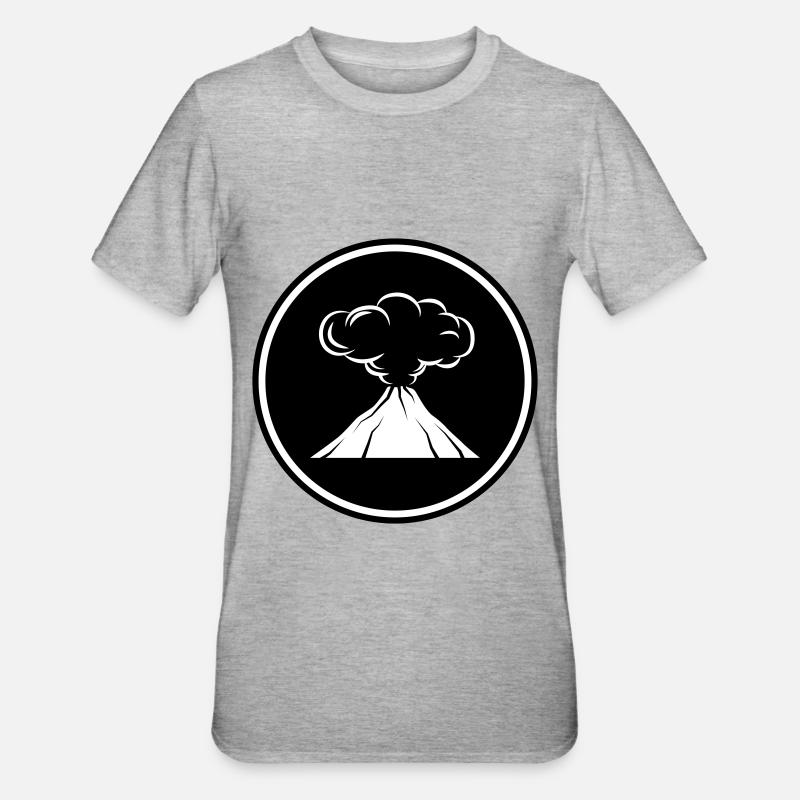 Vulkan icon symbol - Unisex Polycotton T-Shirt - Grau meliert