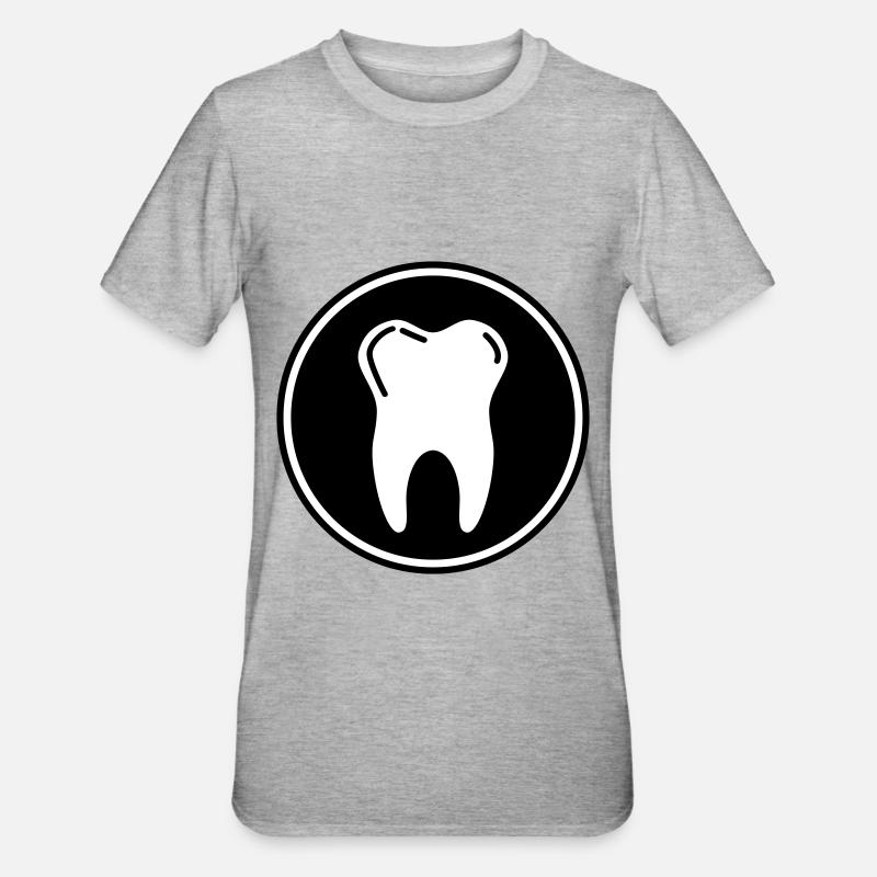 Tooth icon symbol - Unisex Polycotton T-Shirt - heather grey
