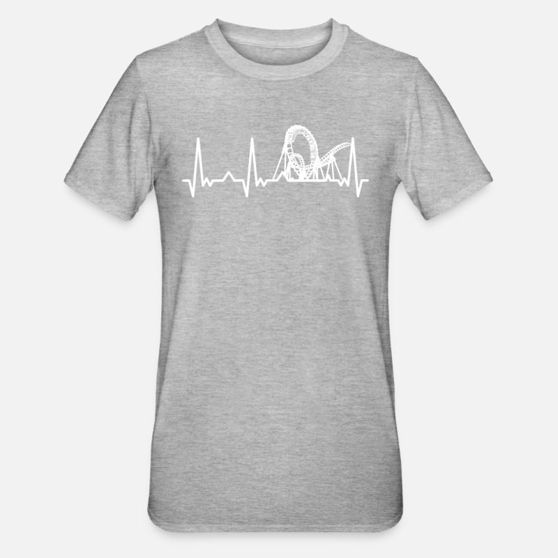Achterbahn Freizeitpark Roller Coaster - Unisex Polycotton T-Shirt - Grau meliert