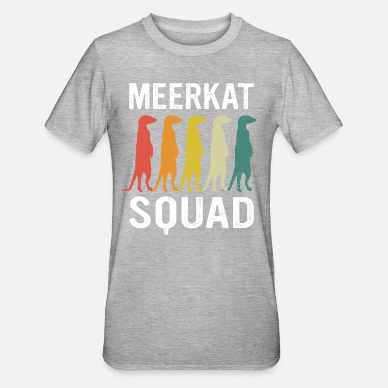 Erdmännchen Tier Erdmann - Unisex Polycotton T-Shirt - Grau meliert