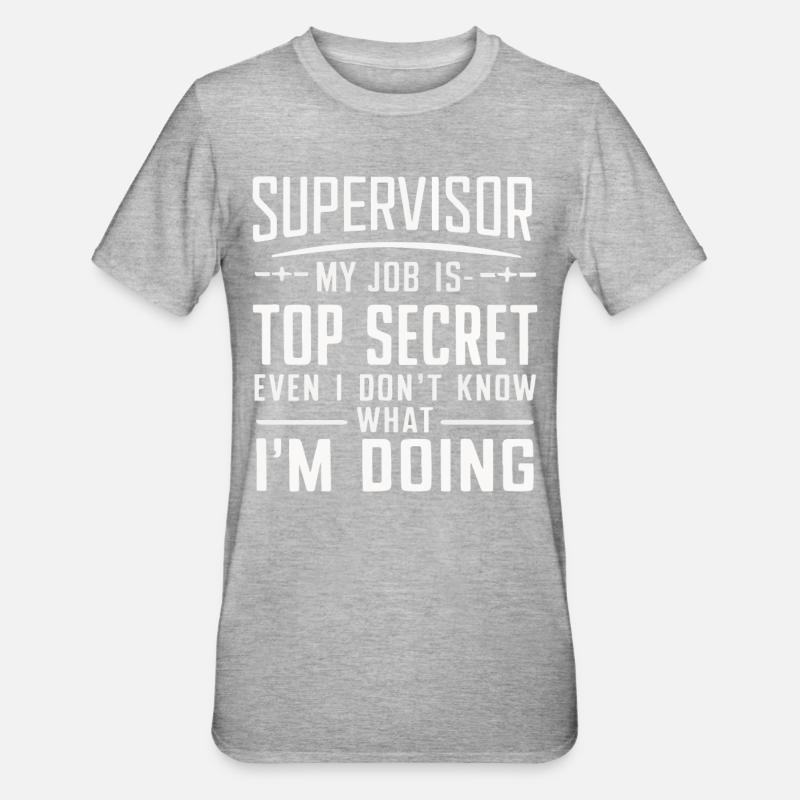 Supervisor Beruf - Unisex Polycotton T-Shirt - Grau meliert