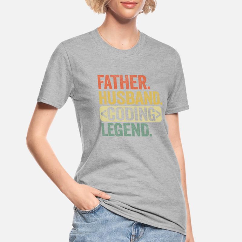 Vater Ehemann Coding Legende Programmierer Admin Unisex Polycotton T-Shirt