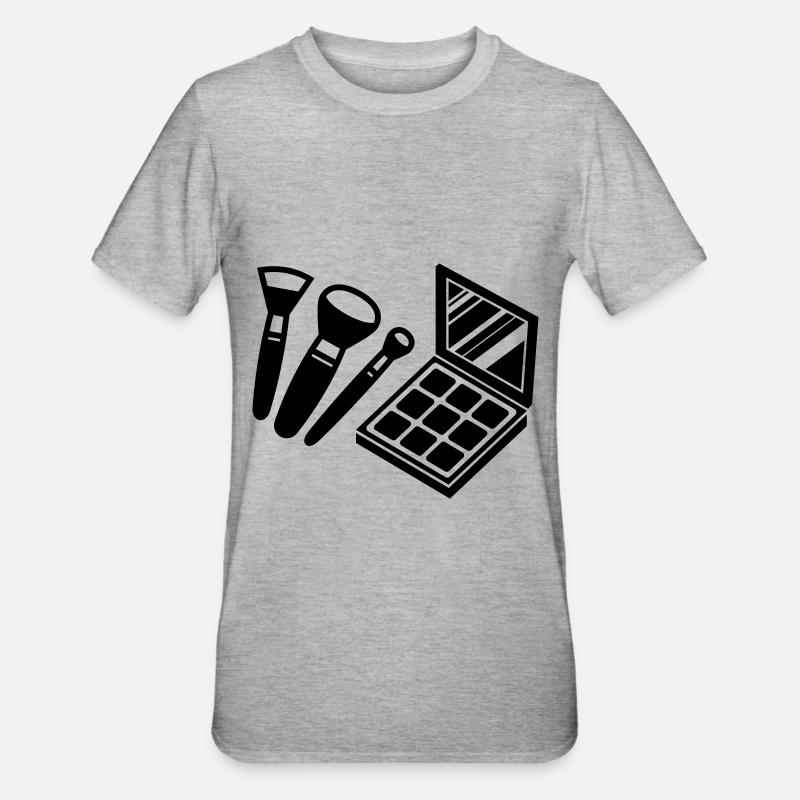 Make Up Kosmetik Icon - Unisex Polycotton T-Shirt - Grau meliert