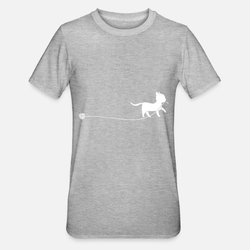 Cat thread wool kitten - Unisex Polycotton T-Shirt - heather grey