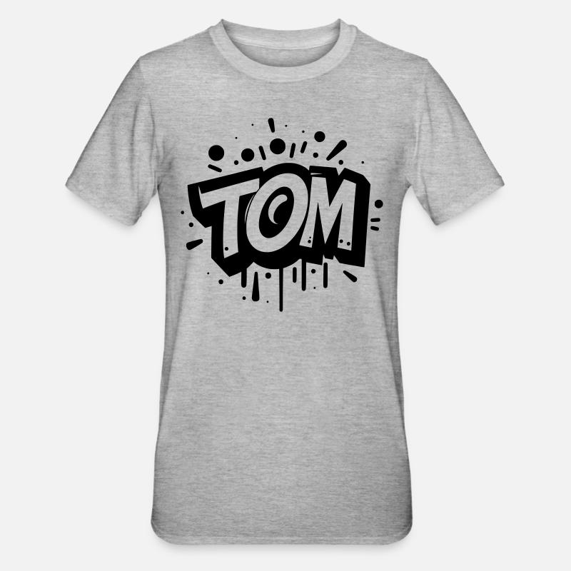 Tom Last name First name Graffiti - Unisex Polycotton T-Shirt - heather grey