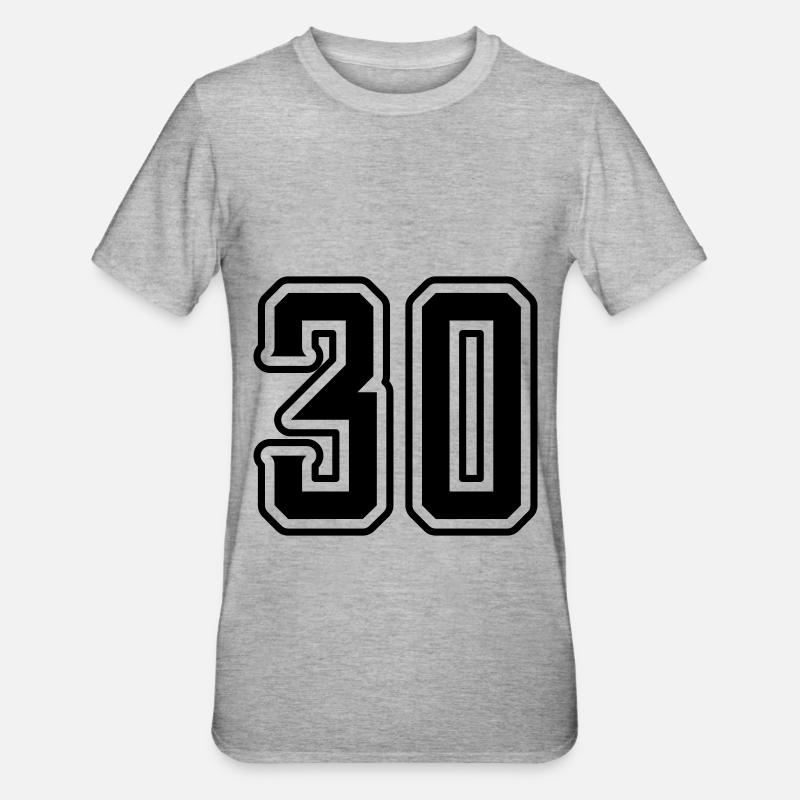 Symbole de 30 chiffres - T-shirt polycoton Unisexe - gris chiné