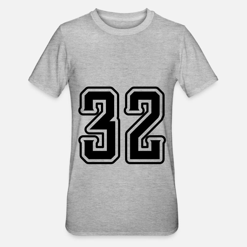 32 number symbol - Unisex Polycotton T-Shirt - heather grey