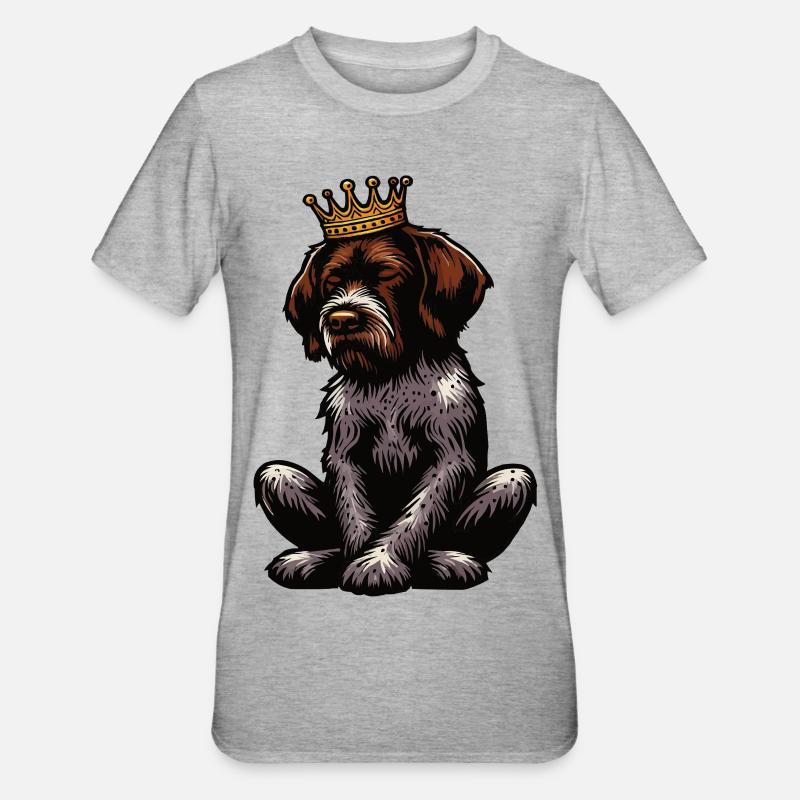 Deutsch Drahthaar Deutsch-Drahthaar Besitzer - Unisex Polycotton T-Shirt - Grau meliert